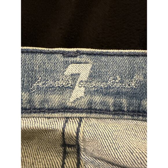 7 For All Mankind-Wmns Roxanne Ankle Jeans-Lt Wash-SideStripe Frayed Hems-size25 - Picture 13 of 16